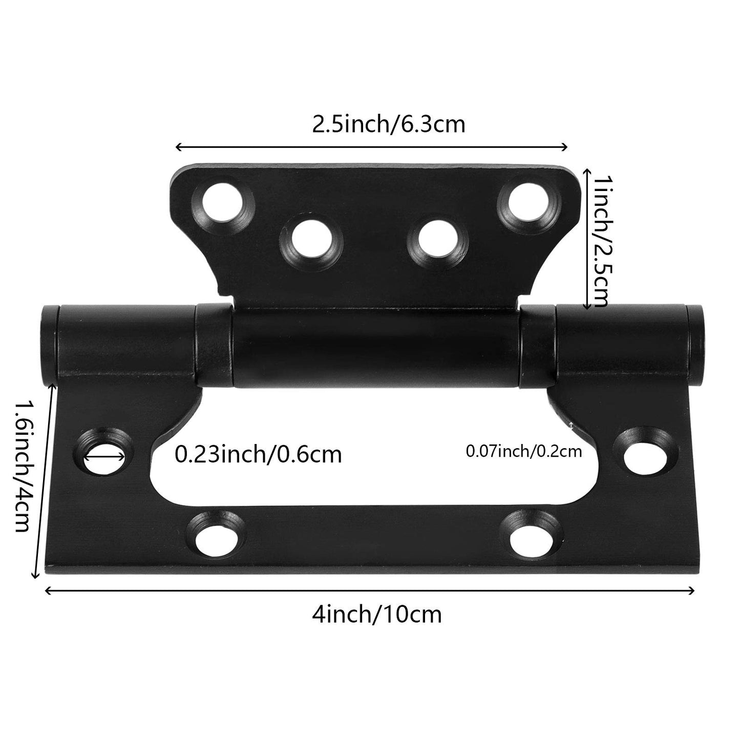 HAKZEON 14 PCS 4 x 3 Inch Black Non Mortise Door Hinges, Heavy Duty Brushed Nickel Flush, Stainless Steel With Screws