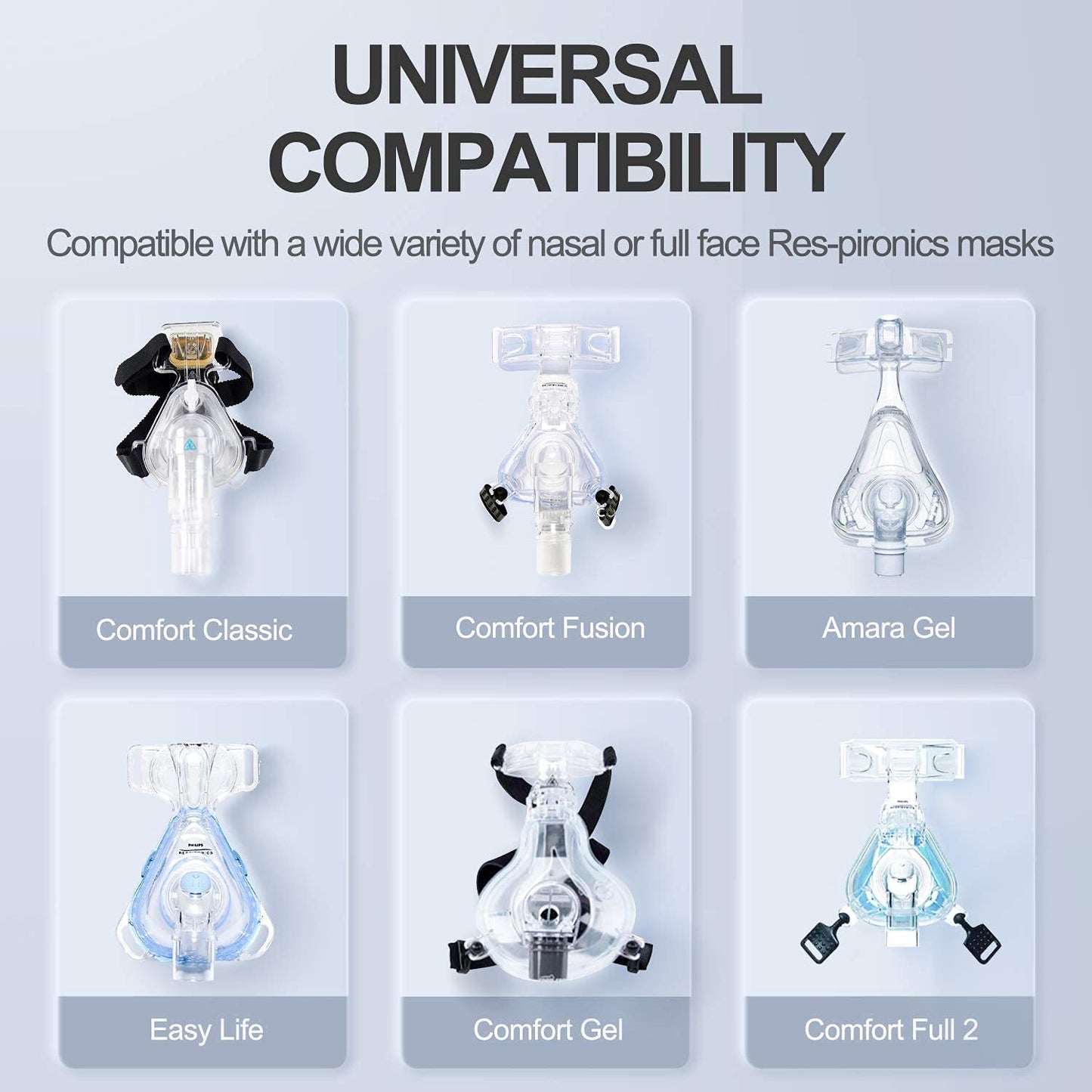 2 Pack Universal Replacement Headgear Strap for Various Masks, Adjustable CPAP Strap with Stronger Vel-cro and Elasticity, Headgear for Comfortable Fit & Seal