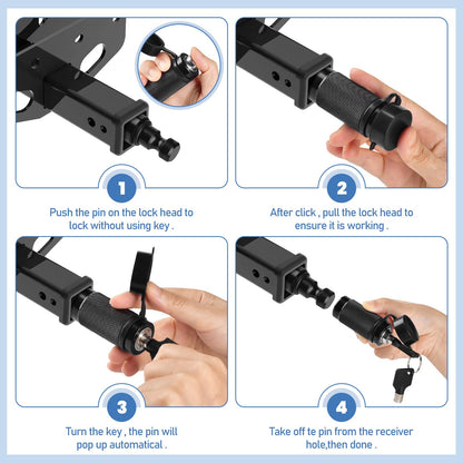 2 Pack Trailer Hitch Lock, Hitch Pin Lock with 5/8 Inch Diameter Anti-Theft Hitch Locking Pin for 2 Inch & 2-1/2 Inch Receiver, Black.