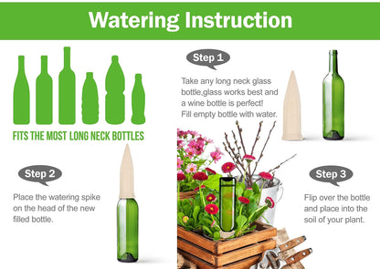 Slow Seep White Terracotta Vacation Plant Waterer 8 Pack Self Watering Stakes for Outdoor and Home Plants