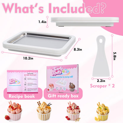 Rolled Ice Cream Maker Kit. Instant Ice Cream Maker. Includes Recipe Book, Large Freeze Tray, 2 Food Grade Spatulas & Gift Ready Packaging. Fun Homemade Ice Cream Experience For the Family.