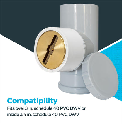 EZ-FLO 15336 Clean-Out with Brass Plug, White