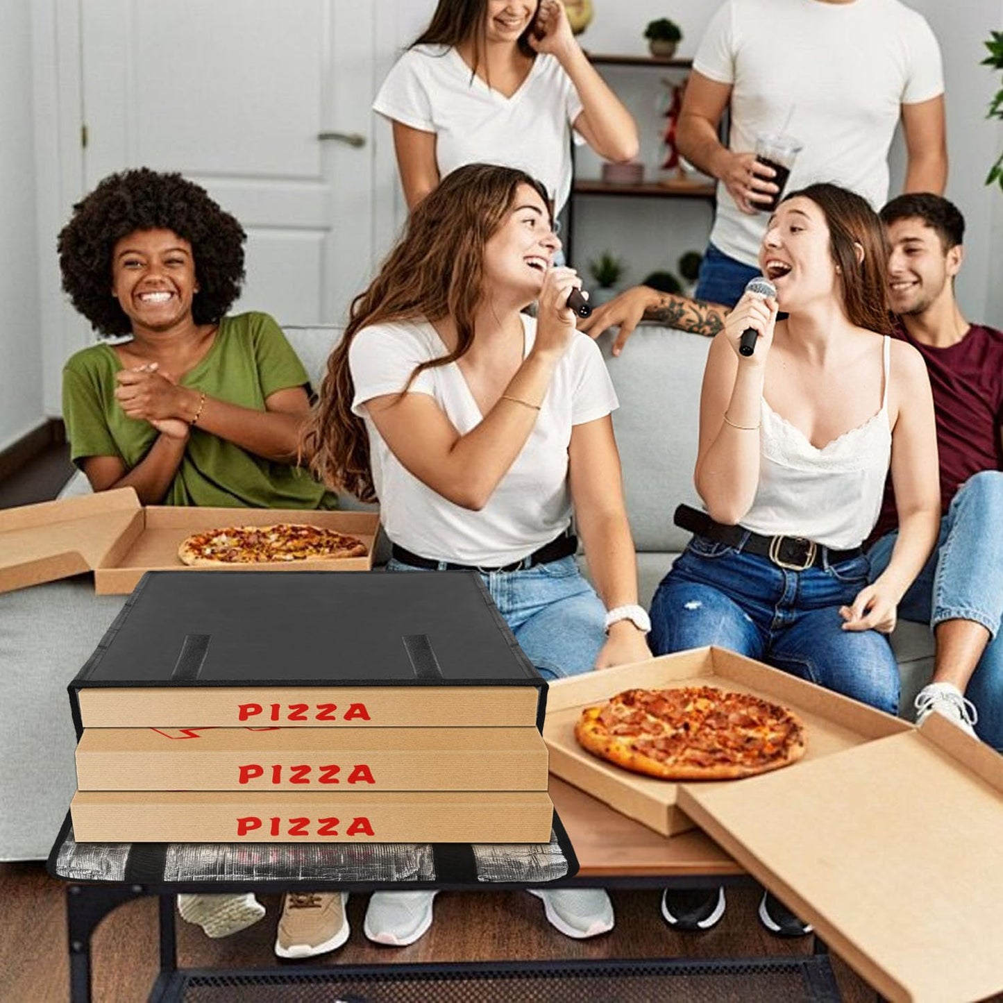 Boczif Pizza Bags for Delivery, Insulated Pizza Bags for Carry Hot,Pack for Food Delivery, Reusable, Warmer for Personal Use, 20x20x6