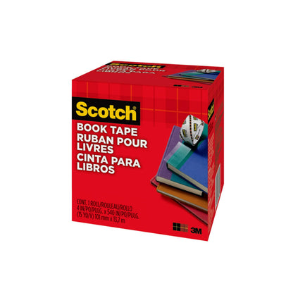 Scotch Book Tape 845, 4" Wide x 45ft Library Tape, Clear