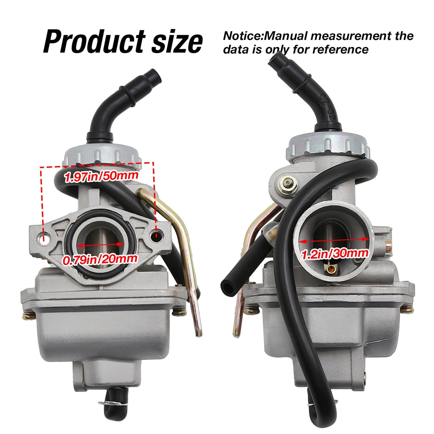 Vkinman PZ20 Carburetor Replacement for Kazuma Baja 50cc 70cc 90cc 110cc 125cc Taotao 4 Stroke ATV Go Kart Dirt Bike Honda CRF50F CRF80F with Air Filter