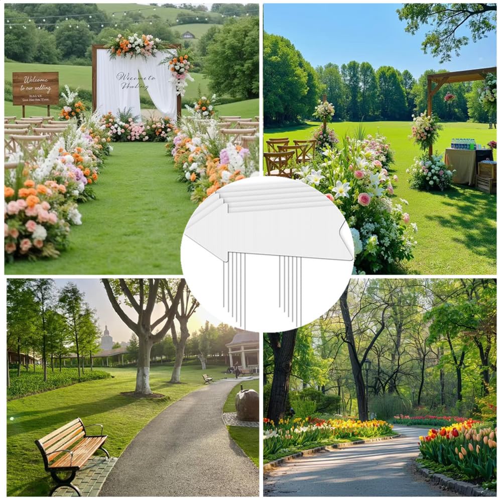 Ai-OUMLEEF Arrow Yard Signs, 8pcs Blank Arrow Signs with Stakes, Wedding Directional Yard Signs, for Wedding, Birthday Party, Guide Decoration