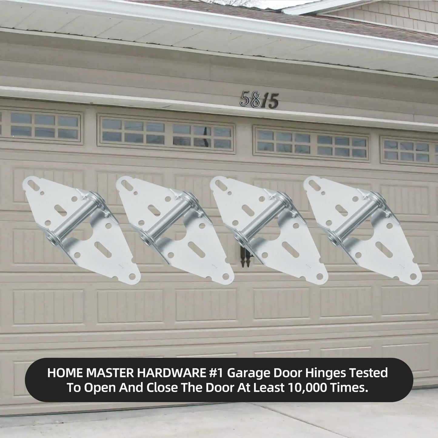 HOME MASTER HARDWARE 4 Pack Garage Door Hinge Heavy Duty 14 Gauge Steel #1 with Galvanized Finish - Residential/Light Commercial Garage Door Replacement