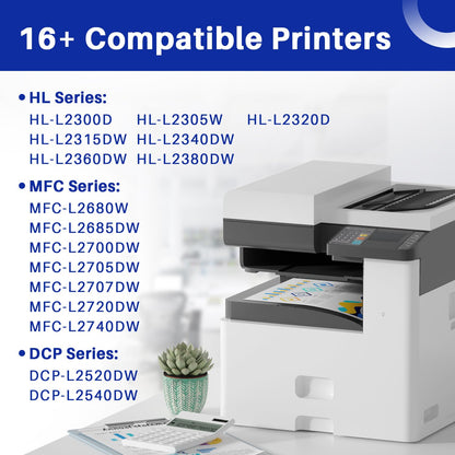 TN660 Toner Cartridge Replacement for Brother TN660 TN-660 TN630 TN-630 Black Compatible with HL-L2300D HL-L2340DW HL-L2380DW DCP-L2520DW DCP-L2540DW MFC-L2720DW MFC-L2700DW (Black, 2 Combo Pack)