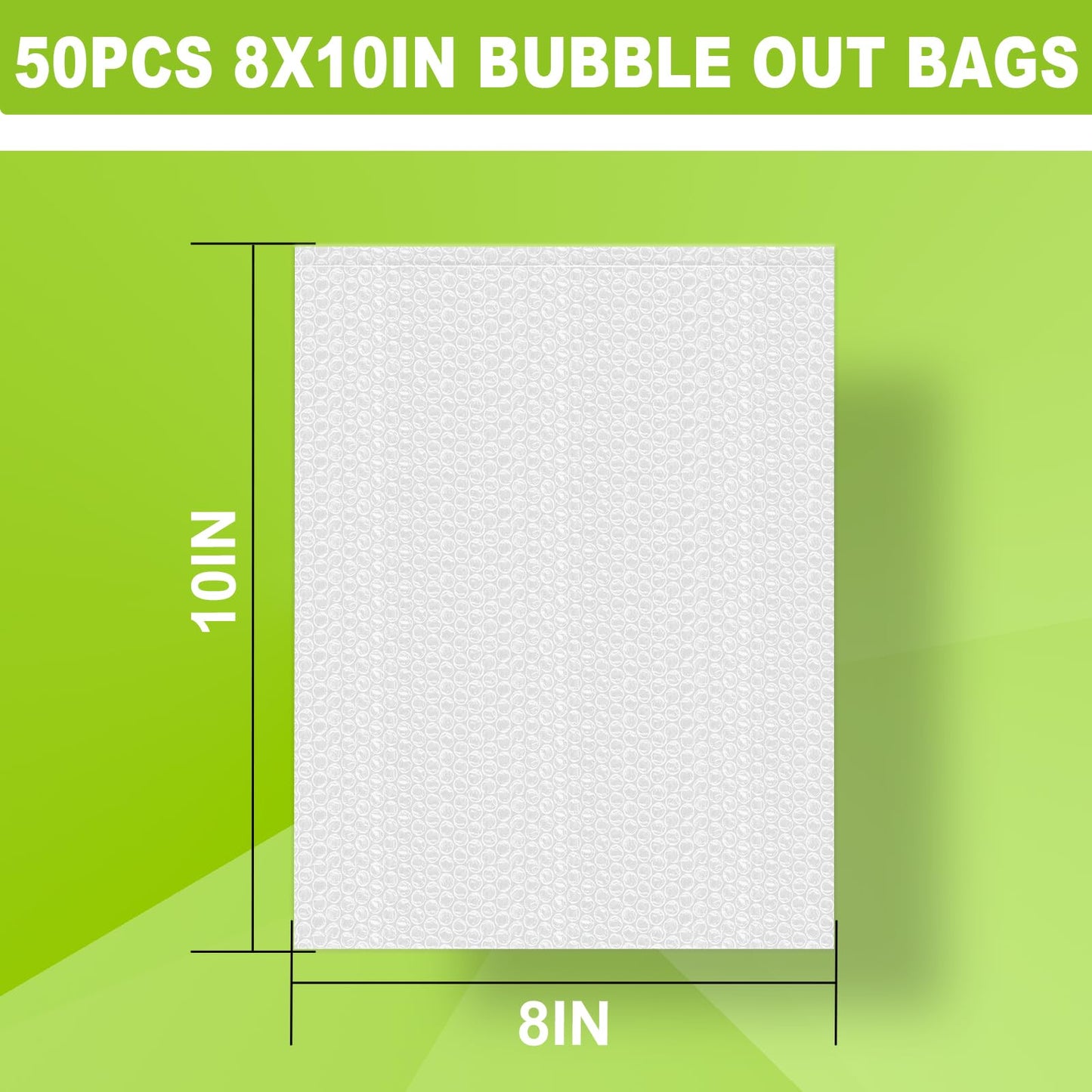 50 Pcs Bubble Pouch Wraps, 8''x10'' Clear Bubble Out Bags for Packing, Double Walled Cushioning Bags for Shipping, Storage and Moving(Not Self-Seal)
