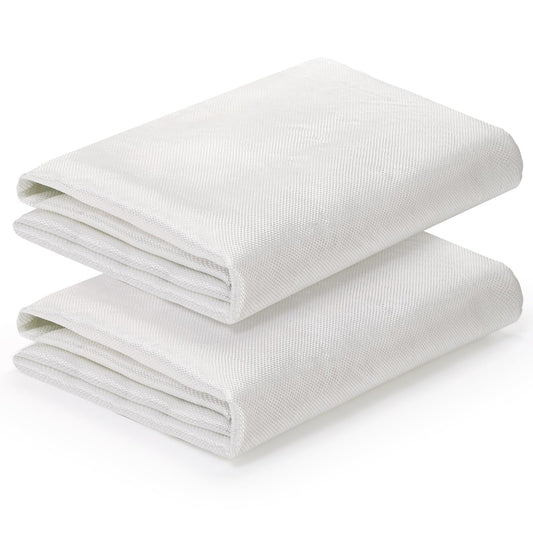ZENFUN 2 Pack Fiberglass Cloth, 50 Inch x 4 Yard Fiberglass Plain Weave Fabric Sheet, 6 oz Fiber Glass Chopped Strand Cloth Mat for Boat Auto Surfboard Tub Pool Repair, Glass Wool Mesh