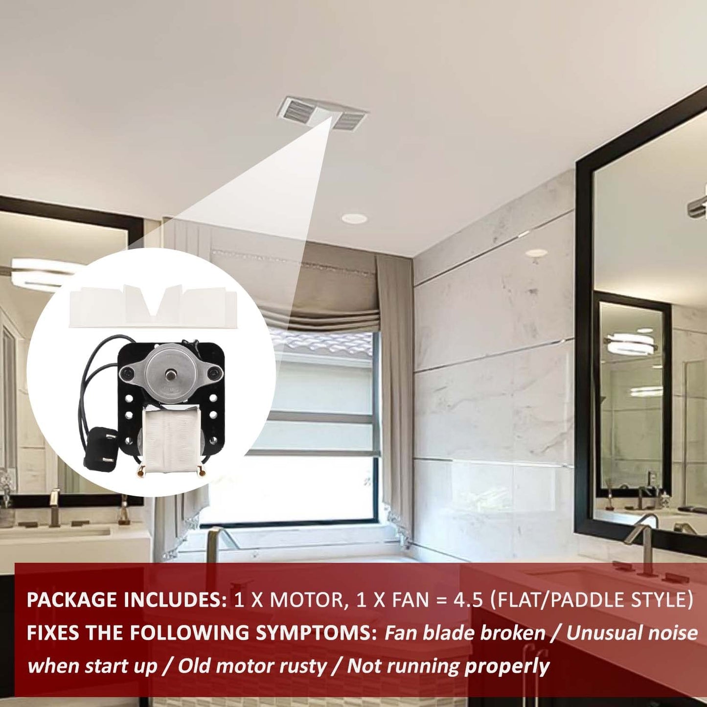 SM550 Universal Bathroom Vent Fan Motor by Seentech - Compatible with Broan Nutone - Repalces: EM550, 65100, C65878 VFM100, E498-1, 82423K, K111, EM750, SM550