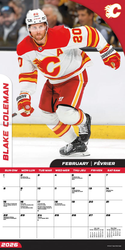 2026 Calgary Flames (Bilingual French) Wall Calendar