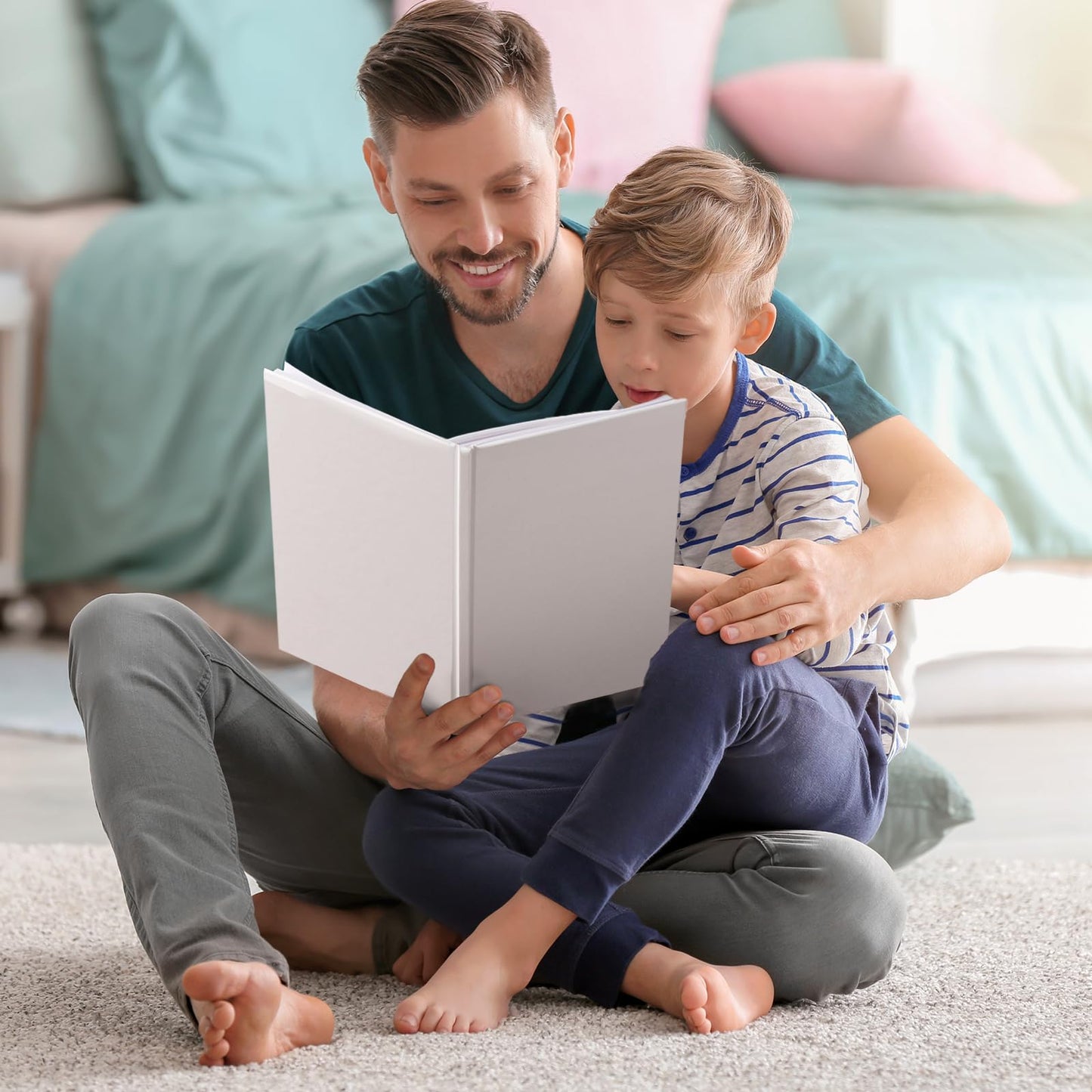 zmybcpack 6 Pack White Hardcover Blank Book 8.5x11 inch, Blank Story Writing Book Unlined Sketch Book, White Blank Page Notebook for Journaling, Sketching, Writing (22 Sheets/ 44 Pages Each Notebook）