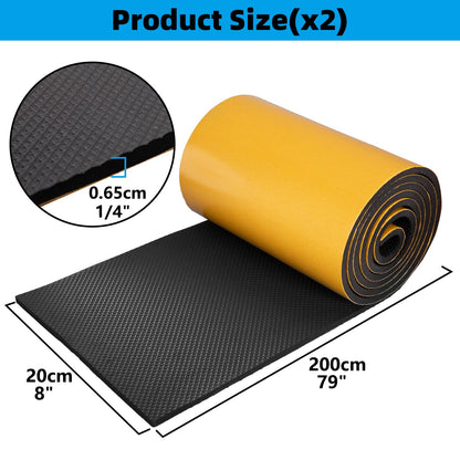 Spurtar Garage Wall Protector 79" x 8" x 1/4" 2 Pack, Waterproof Car Door Protector, Self Adhesive EVA Foam Wall Padding Anti-Collision Protection, Garage Parking Assist Black