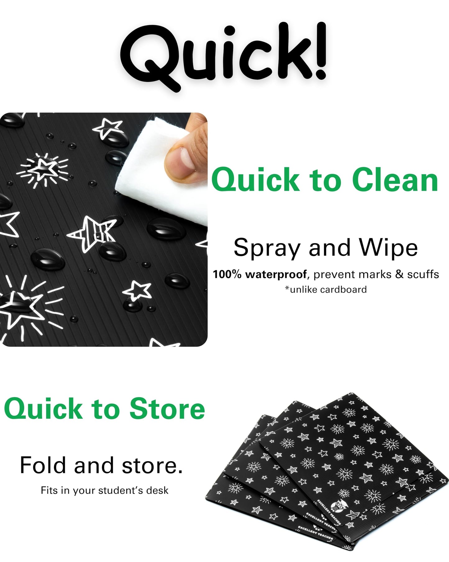 4 Plastic Black Privacy Folders for Students — Durable — Desk Divider Privacys Panel, Easy-Store Privacy Shields for Student Desks, Testing Dividers for Classroom, Test Divider for Student Desks