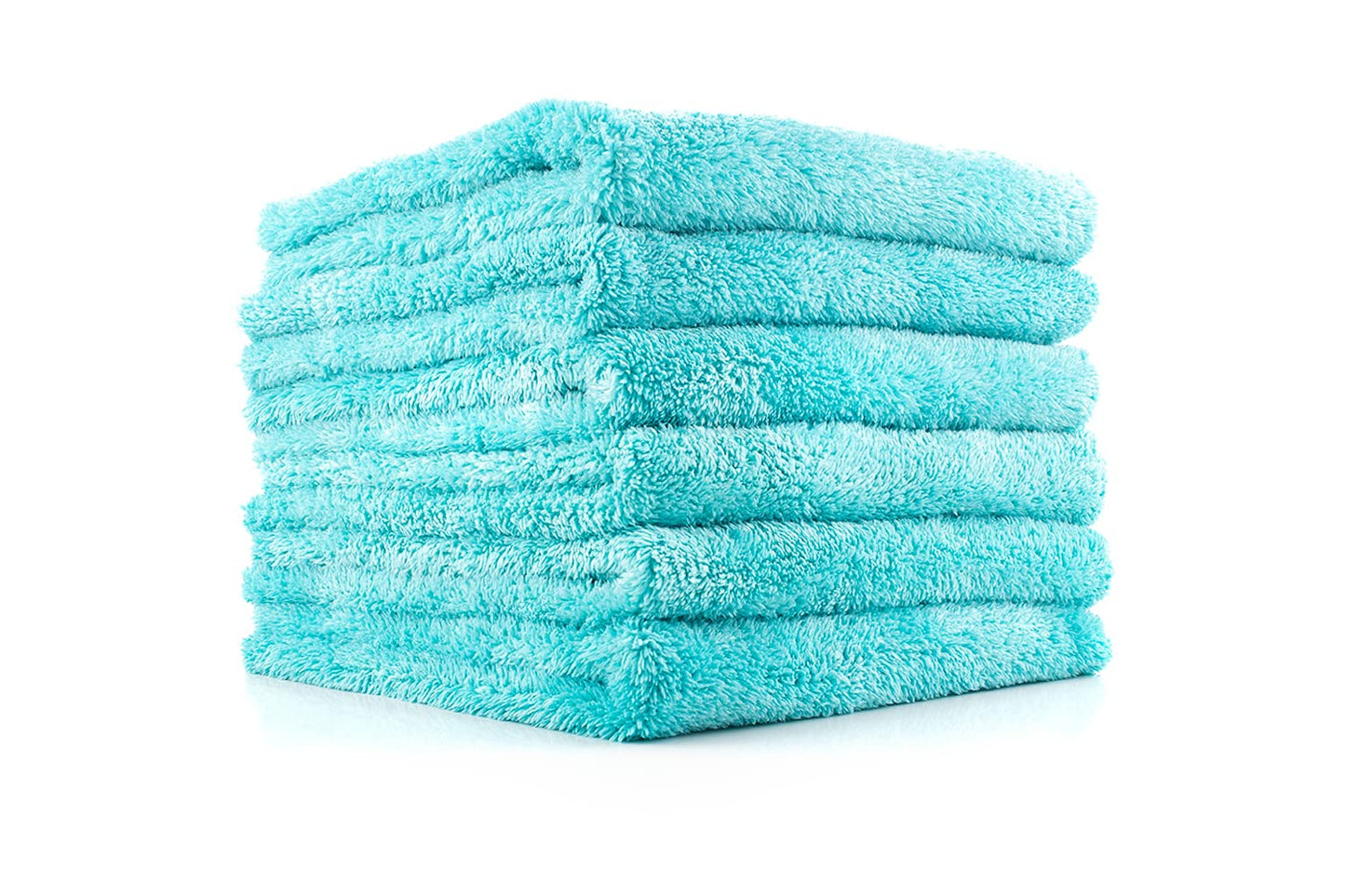 The Rag Company - Eagle Edgeless 450 - Professional Korean 70/30 Blend Super Plush Microfiber Detailing Buffing Polishing Drying Towels for Cars 16x16 in, Teal Blue (6-Pack)