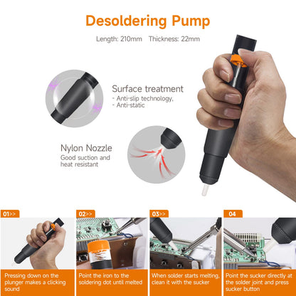 TOWOT Soldering Iron Kit, Electronic Soldering Iron 60W Adjustable Temperature, Desoldering Pump, Tin Wire