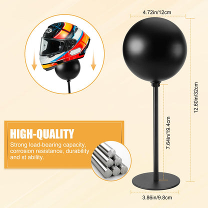 2 Pack Aluminum Motorcycle Helmet Stand, Desktop Helmet Display Holder with Stable Base for Helmets, Caps, Hats, Wigs, Motorcycle Helmet Accessories