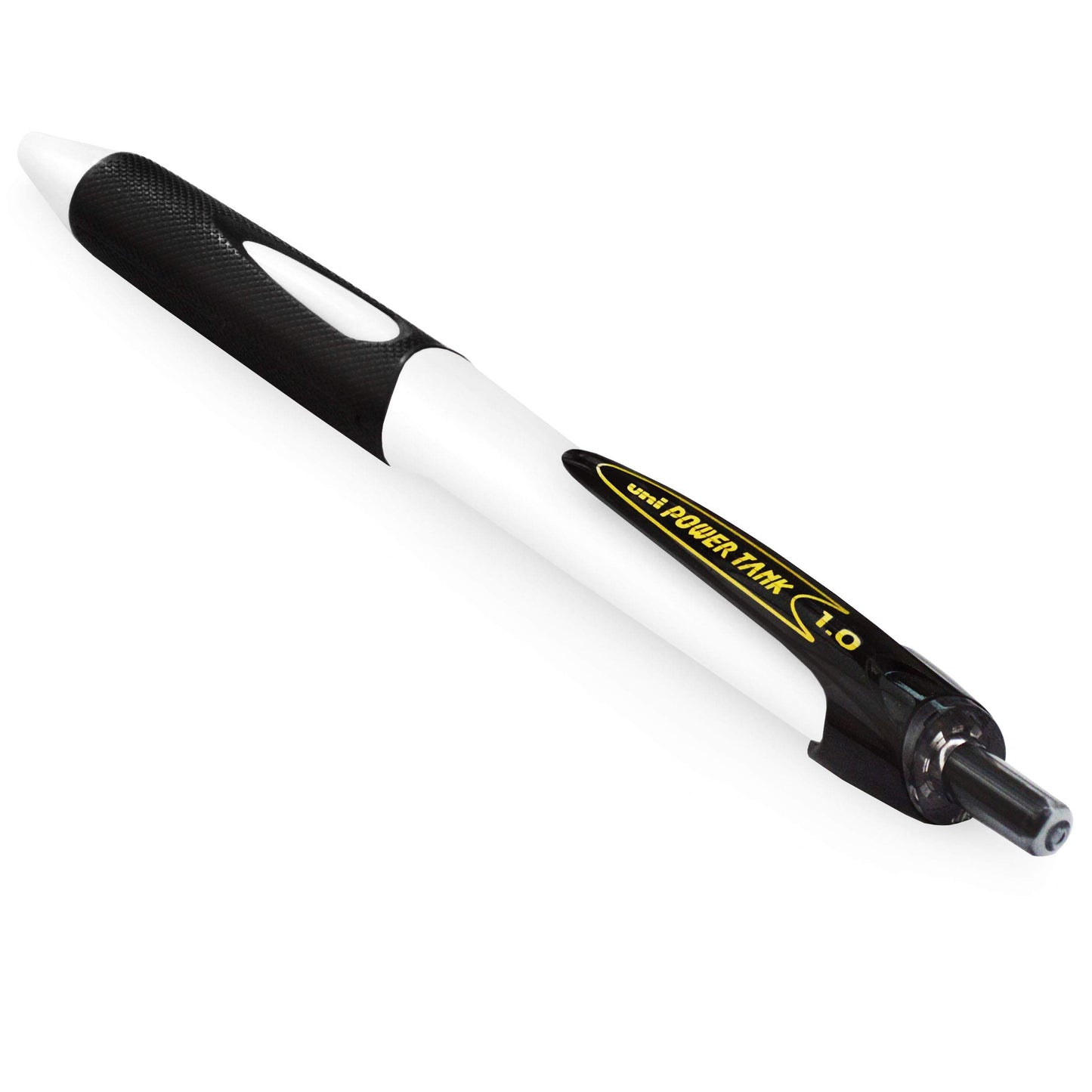 Uni-Ball SN-220 Power Tank Retractable Ballpoint Pen - 1.0mm - White Barrel - Black Ink - Pack of 12