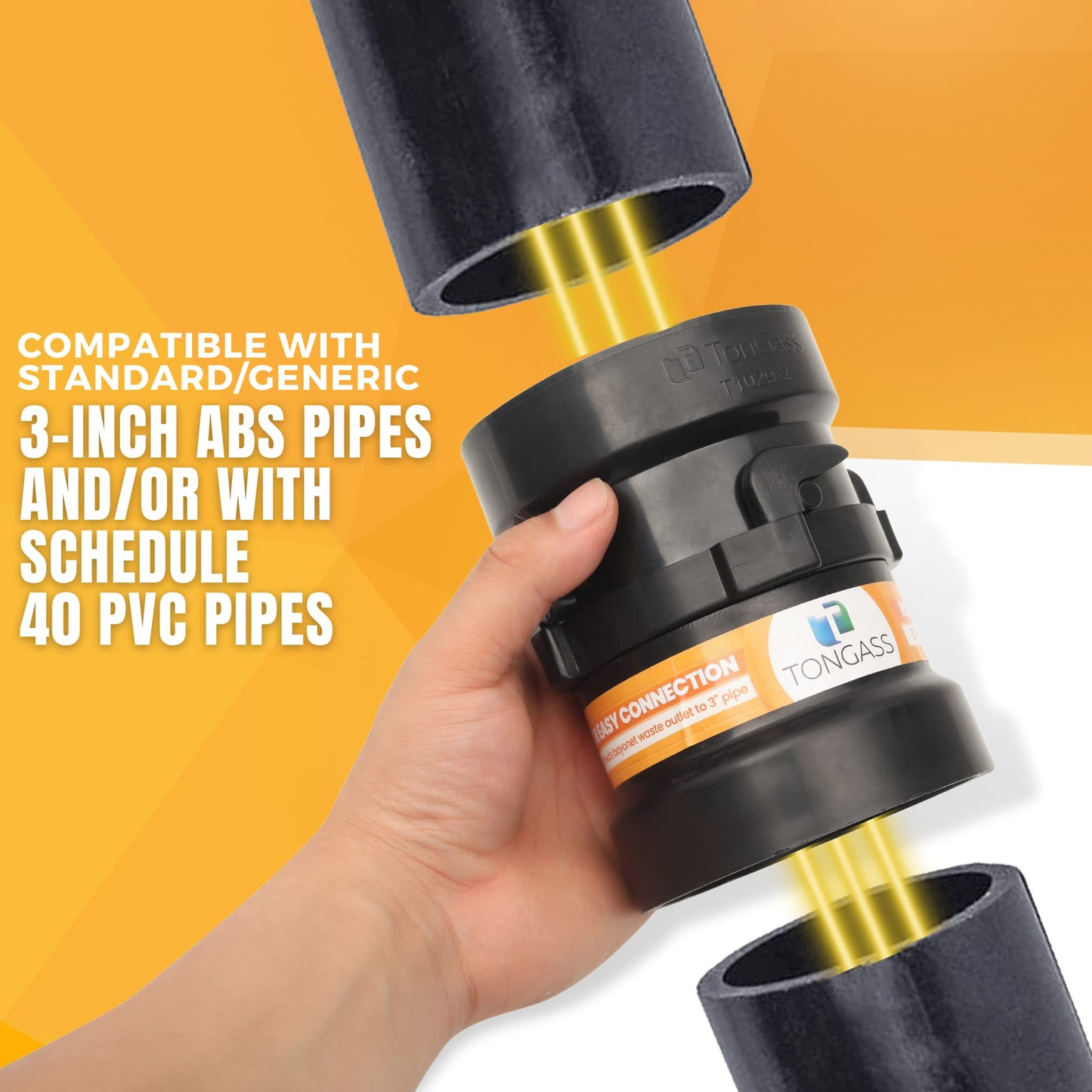 2 x (Combo Pack) RV Sewer Hose Fitting Adapter to PVC, RV Sewer Connection & RV Sewer Termination Adapter - 3" Hub x Bayonet Hooks (2)