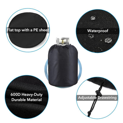 AEIMIAIDE Propane Tank Cover, Outdoor 420D Heavy Duty Waterproof Coversfor Standard 20lb Tank Cylinder, Waterproof and UV Resistant Gas Cylinder Cover, Traveling Camping Use