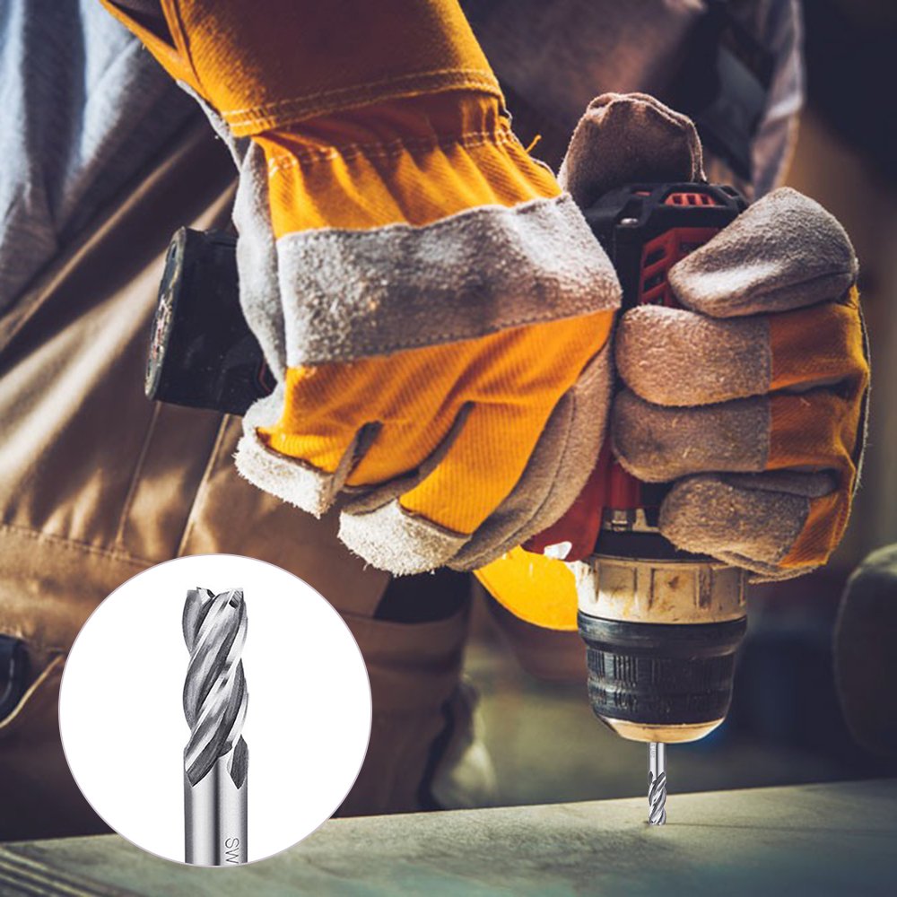 10 PCS 0.08" - 0.47" End Mills, AFUNTA 4-Flute HSS CNC Straight Shank Drill Bit Set Cutter Tool Set for Wood Aluminum Steel Titanium