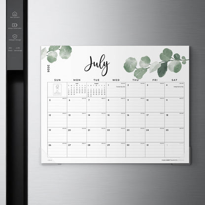 Cabbrix 2026 Magnetic Calendar for Refrigerator, July 2026 to December 2027 Fridge Calendar Magnet, 15 x 12 inch, Monthly Greenery Design, Easy Organizing