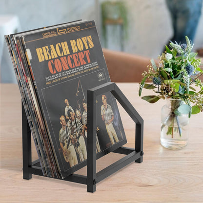Vinyl Record Holder Display Stand Black Metal Tabletop Record Holder Vinyl Stand Storage Rack For Multiple Albums