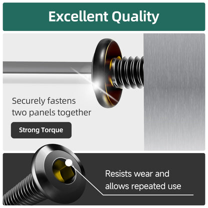 EASTPUK 20Pcs M10-1.5 x 40mm Flat Head Socket Cap Screws Bolts 304 Stainless Steel Black Zinc Plated Furniture Bolts, Fully Threaded M10 Bolt with Hex Spanner