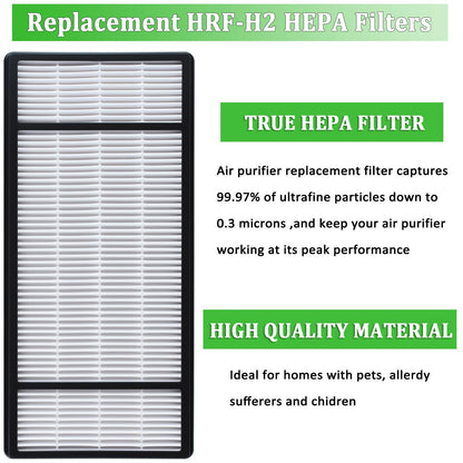 2 True HEPA Replacement Filter H and 4 Carbon Pre Filter B Compatible with Honeywell Filter H HRF-H1 HRF-H2,Compatible with Honeywell HPA050,HPA060,HPA150,HPA160,HHT055,HHT155 Series Air Purifiers