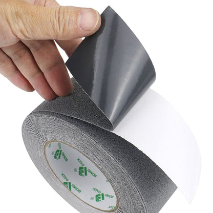 BOMEI PACK Heavy Duty Grey Anti Slip Tape, Waterproof Non Slip Safety Tape for Stair Steps Outdoor/Indoor, 2Rolls Grip Traction Tape 2 Inch x 33Ft