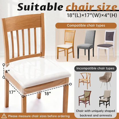 Zipcase [4 Pack Stain, Water and Kitty Scratch Resistant Dinning Chair Covers/slipcovers Chair Protector Waterproof PVC 19x17 inches Bigger Size with Adjustable Belt Strap for Most Chair, Set of 4