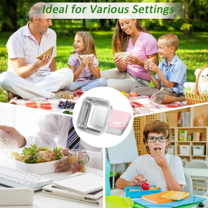 4 Pack Sandwich Containers (20 oz), Reusable Lunch Bento Box Food Storage,Stainless Steel Sandwich Box with Lids,BPA-Free, Great for Fruit, Salad, Lunch Box Snacks