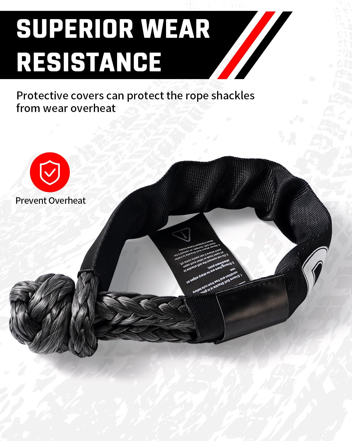 DAYDOOR 56,000 LBS Soft Shackles, 1/2" x 22" (2-Pack) Rope Shackles for Recovery, Winch Accessory for Jeep Wrangler, Bronco, 4Runner, Tacoma, ATV/UTV/Jeeps/SUVs, 4x4 Off-Road(Gray)
