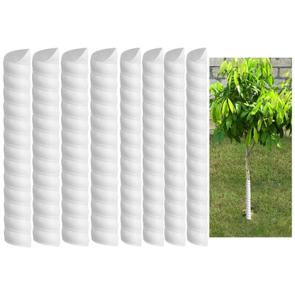 8 PCS Tree Trunk Protector- 2 Size Plastic Spiral Tree Guard- Tree Bark Protector Tube Wraps to Protect Saplings Plants from Deer Rabbit Cats Rodents Mowers