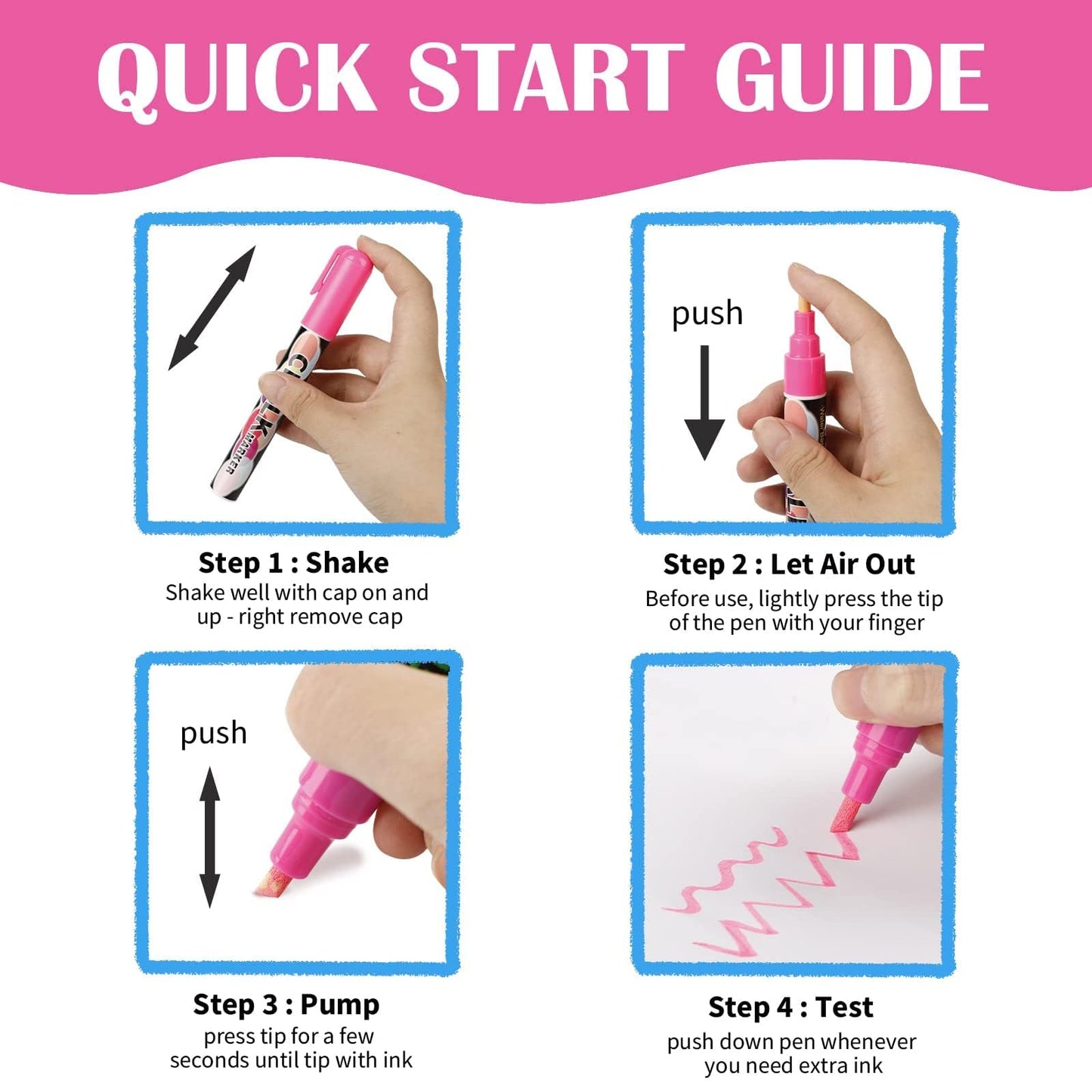 24 Liquid Chalk Markers,Chalk Markers for Blackboards, Chalk Board Markers for Dry Wet Erase, Non-Toxic Ink, Chalkboard Chalks for Non-porous Window,Glass,Bistro LED Board With Stickers