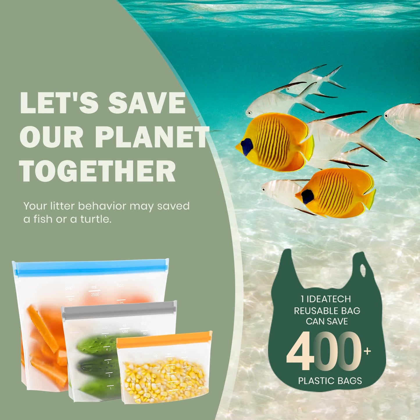 Dishwasher Safe Reusable Storage Bags Stand Up - BPA Free PEVA Reusable Sandwich Bags - Leakproof Gallon Freezer Bags, Silicone Food Storage Bags (20 Pack- 6Gallon+6Sandwich+8Snack)
