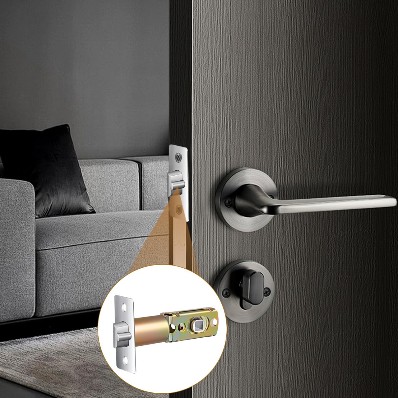 AUTSUPPL Adjustable Door Latch Deadbolt Lock Replacement for Interior Front Doors Construction Easy Installation Versatile Security