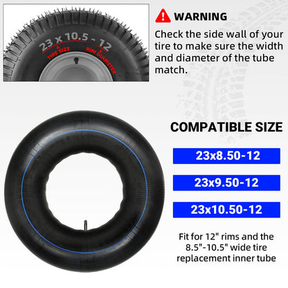 AR-PRO Replacement 23x10.50-12 Tubes, Universal 23x8.50-12 23x9.50-12 Heavy-Duty Inner Tube with TR-13 Straight Valve Stems for Golf Cart, ATV, UTV, Lawn Tractor, Mowers, Garden Trailer, Snow Blowers