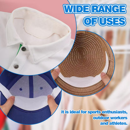 200 Pcs Hat Sweat Liner, Adhesive Collar Protector Sweat Pads, Absorbent Sweat Pad Protector Accessories for Men Women White