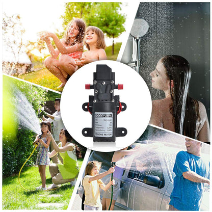 COVVY DC 12V 60W Water Pump 100PSI High Pressure Diaphragm Pump 1.2GPM Self Priming Water Pump for RV Caravan Boat Marine