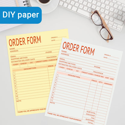 suituts 3 Pads 8.5X11 Inches Blank Carbonless Notepad, 2-Part Carbonless Memo Pad, Carbon Duplicate Copy Paper for Notes (50 Sets each Pad)