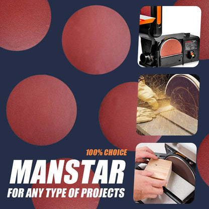 30 PCS 8-Inch Assorted PSA Aluminum Oxide Sanding Disc,NO-Hole Self Stick