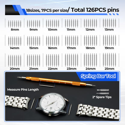Watch Repair Kit, Ohuhu 192 PCS UPGRADED Heavy Duty Watch Link Removal Battery Replacement Band Tool Kit, Watch Back Remover Tool Professional Watch Repair Opener Tools with PU Leather Bag User Manual