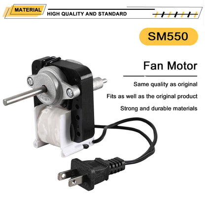 SM550 Universal Bathroom Vent Fan Motor Replacement Kit, Compatible with Nutone Broan 50 CFM, 120V, C01575, 65100, EM550, EM750