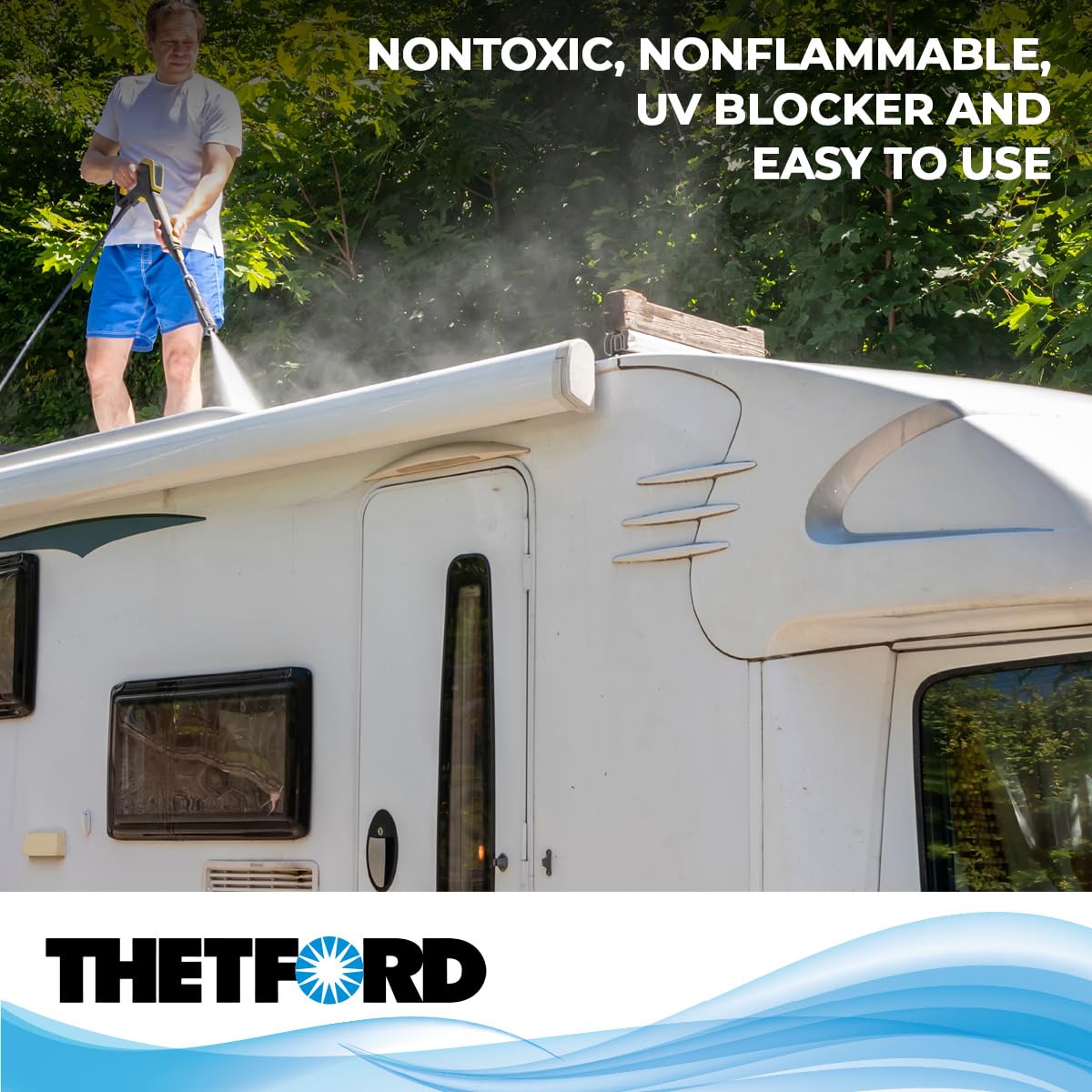 Thetford 96016 Premium RV Rubber Roof Cleaner and Conditioner - 64 oz.