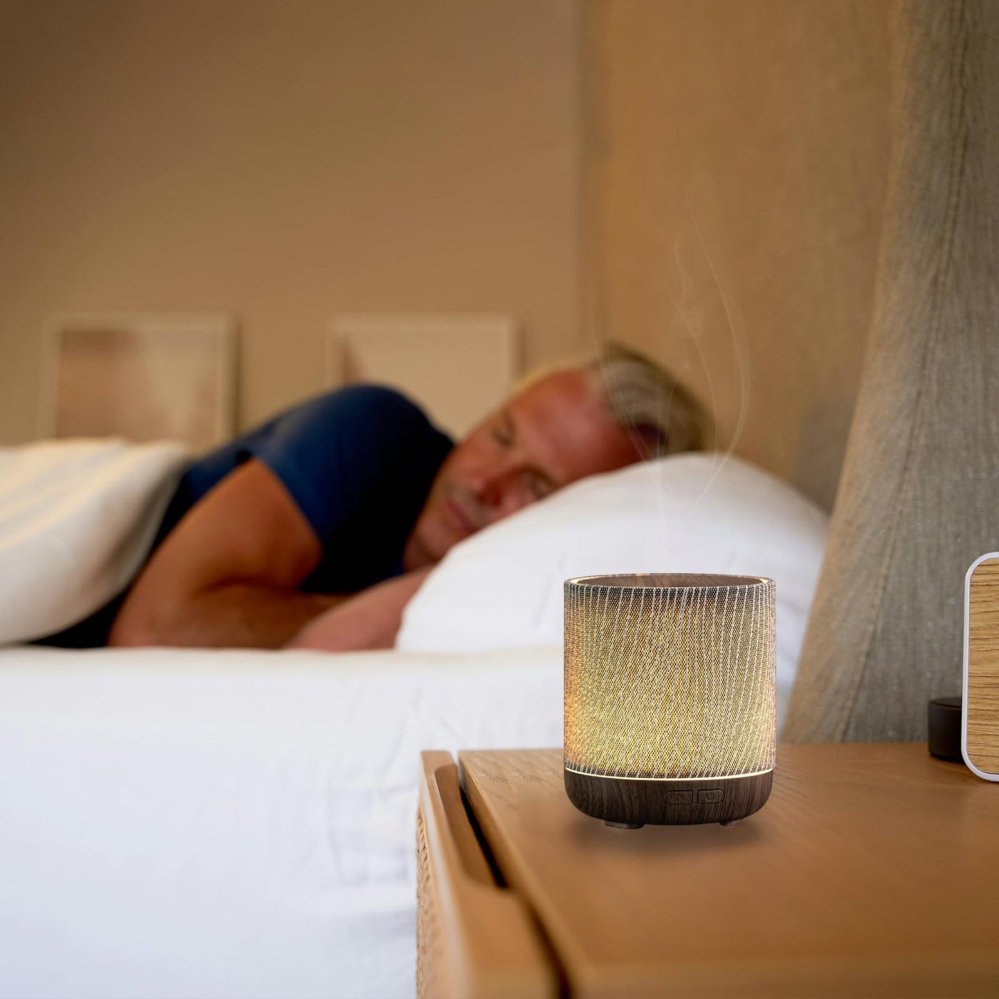 ZmarKraft Essential Oil Diffuser 200ml with Fabric Cover and Night Lamp | Ultrasonic Aroma Diffuser | Humidifier with Lights | Room Decor | Small Humidifier for Bedroom | Housewaming Gift