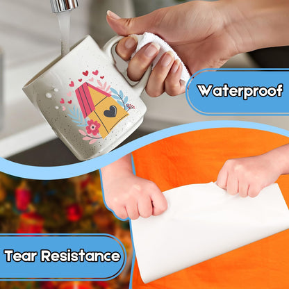 Ruibytree Printable Clear Vinyl Sticker Paper for Inkjet Printers, 60 Sheets Transparent Paper of 8.5x11 DIY Personalized Self-Adhesive Paper that is Tear Resistant, Waterproof Labels, Easy to Cut
