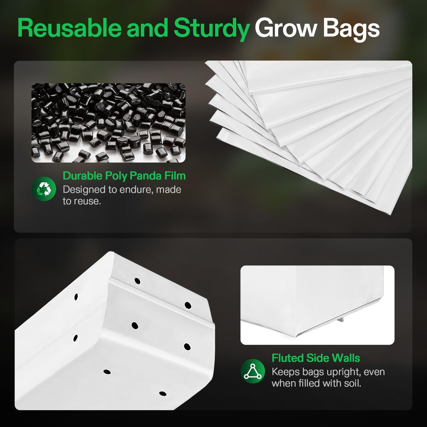 VIVOSUN 50-Pack 5 Gallon Grow Bags for Plants, Black-and-White Material for Potting Up Seedlings and Rooting