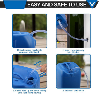 Roastove Gas Siphon Hose Pump, Shaker Siphon 6FT, Safety Self Priming Hose 1/2" Valve for Gasoline/Fuel/Water Transfer, Use for Cars, Boats, Mowers (2PACK)